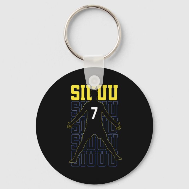 Siuuuu Funny Soccer Present For Soccer Lovers Fan  Keychain (Front)