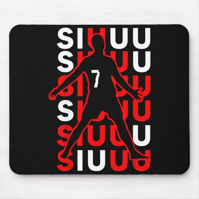 Siuuuu Funny Soccer Present For Soccer Lovers Fan  Mouse Pad (Front)