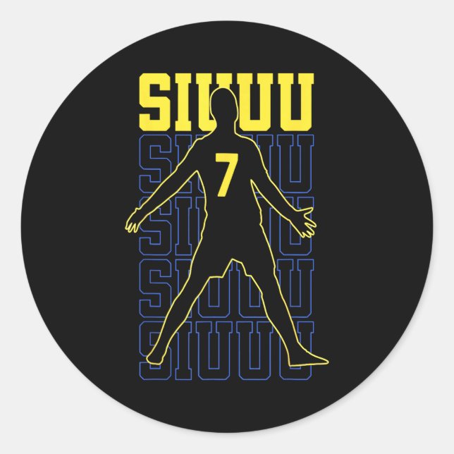 Siuuuu Funny Soccer Present For Soccer Lovers Fans Classic Round Sticker (Front)