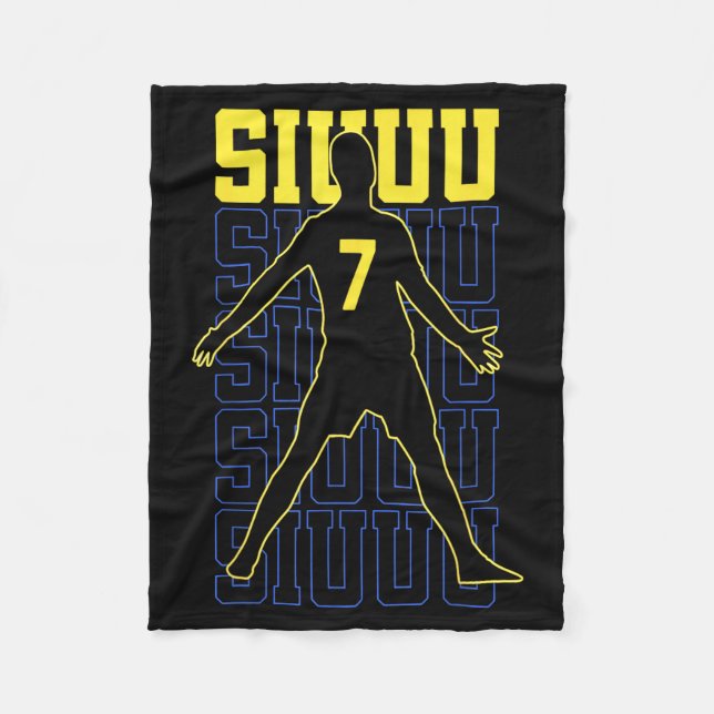 Siuuuu Funny Soccer Present For Soccer Lovers Fans Fleece Blanket (Front)