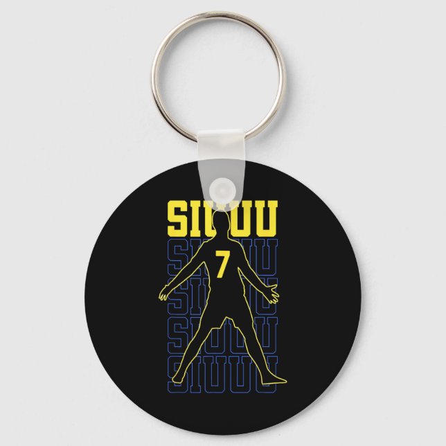Siuuuu Funny Soccer Present For Soccer Lovers Fans Keychain (Front)