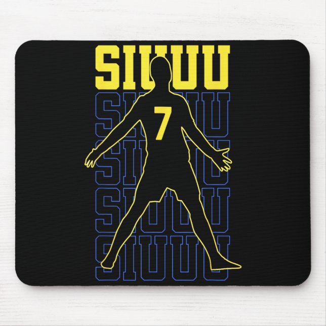 Siuuuu Funny Soccer Present For Soccer Lovers Fans Mouse Pad (Front)
