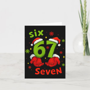 Six 6 7 Seven Christmas Humor Green Hand Festive G Card