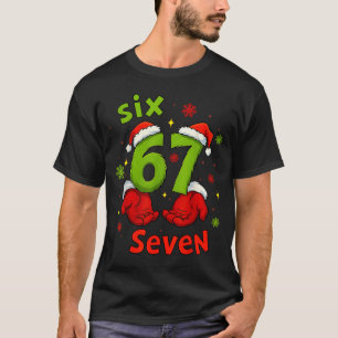 Six 6 7 Seven Christmas Humor Green Hand Festive G T-Shirt