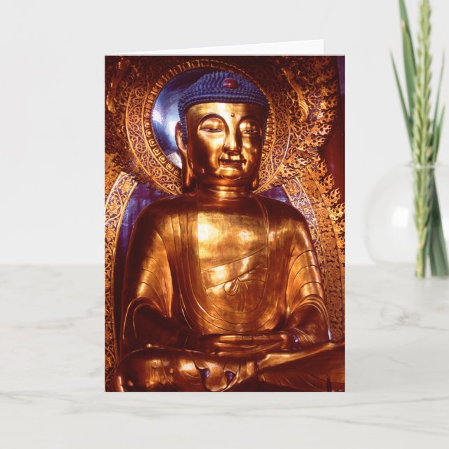 Six Banyan Tree Temple Buddha Greeting Card (Front)