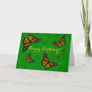 Six cartes de joyeux anniversaire de papillons de