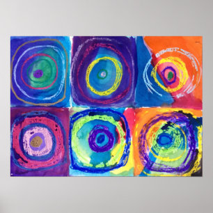 six circles (after kandinsky) poster