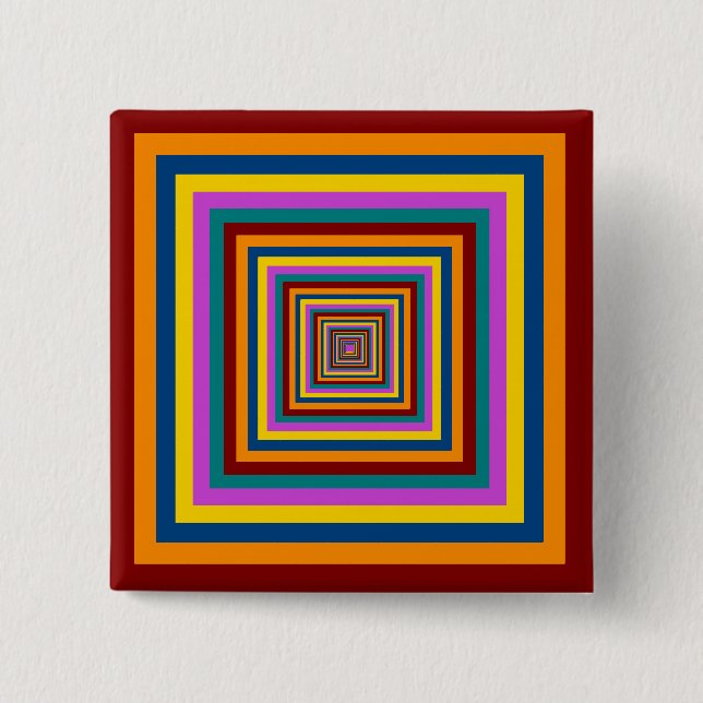 Six Colour Combination / Mix of Nested Squares 2 Inch Square Button (Front)