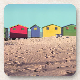 Six Colourful Beach Hut   Cape Town, South Africa Coaster