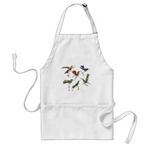 Six Colourful Hummingbirds Standard Apron