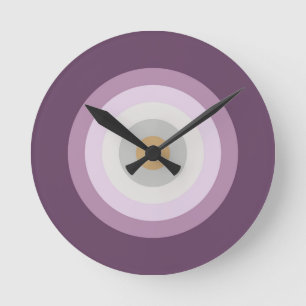 Six Colours - Blue Violet Purple Pink Grey Yellow Round Clock