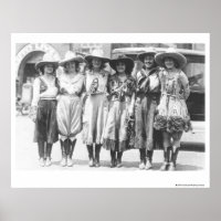 Six cowgirls at Cheyenne Frontier Days.