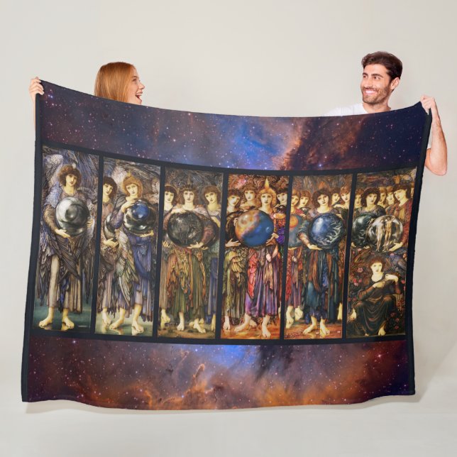 SIX DAYS OF CREATION ANGELS by Edward Burne Jones Fleece Blanket (In Situ)