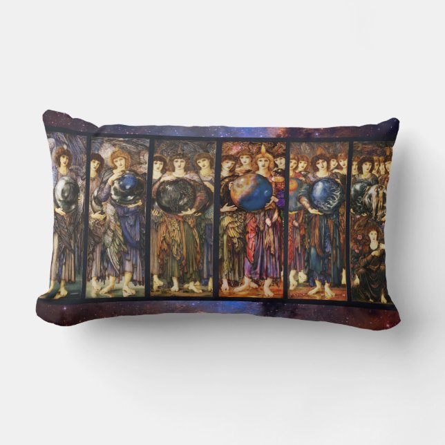 SIX DAYS OF CREATION ANGELS by Edward Burne Jones  Lumbar Pillow (Front)