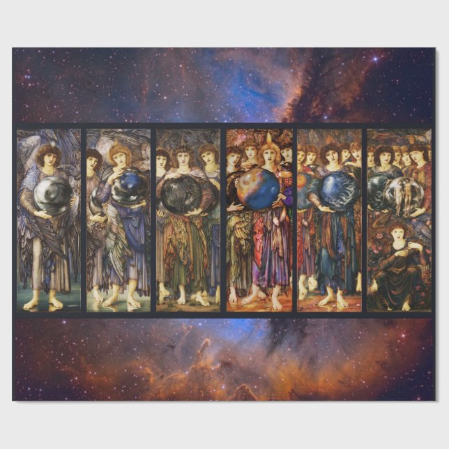 SIX DAYS OF CREATION ANGELS by Edward Burne Jones Wrapping Paper (Flat)