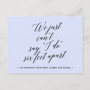 Six Feet Apart Change of Plans Postponed Cancelled Announcement Postcard