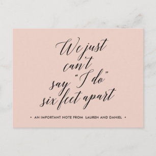 Six Feet Apart Change of Plans Postponed Cancelled Announcement Postcard