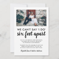 Six Feet Apart Postponed Change Date Photo Wedding