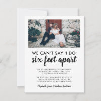 Six Feet Apart Postponed Change Date Photo Wedding
