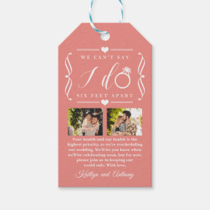 Six Feet Apart Wedding Postponement Change of Date Gift Tags