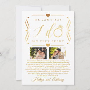 Six Feet Apart Wedding Postponement Change of Date Save The Date