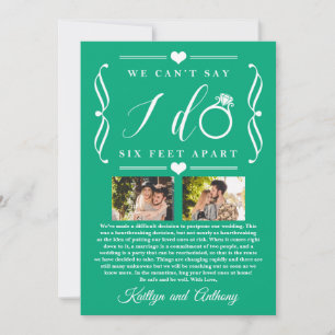 Six Feet Apart Wedding Postponement Change of Date Save The Date
