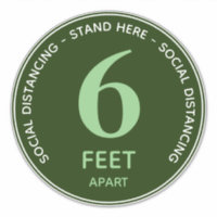 Six Foot Stand Here Social Distancing Green White