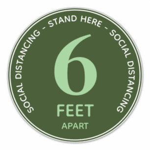 Six Foot Stand Here Social Distancing Green White