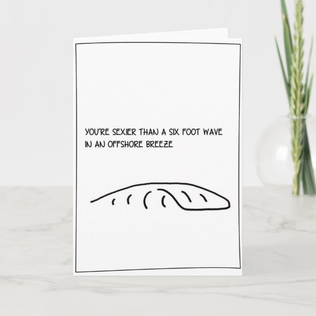 'Six Foot' - Surfing Valentine's Card (Front)