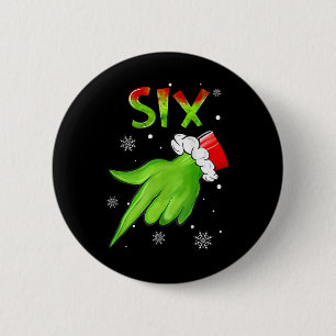 Six Funny Six Seven 6 7 Meme Santa Christmas Xmas  2 Inch Round Button