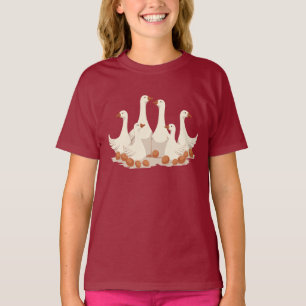 Six Geese A-Laying Cut-Out Stencil-Style 2 T-Shirt