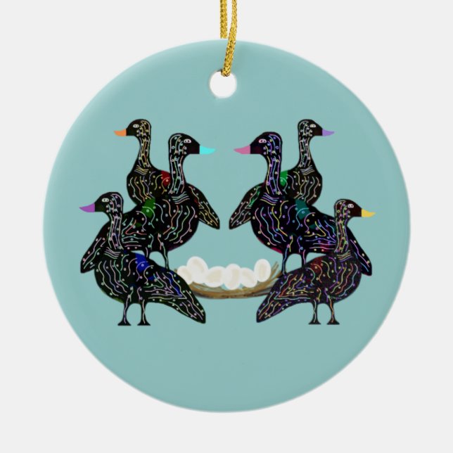 Six Geese A Laying Ornament (Front)