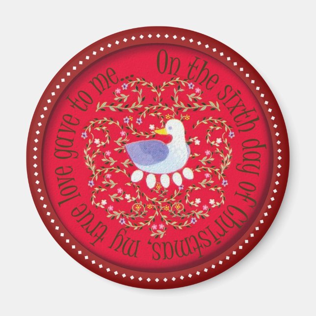 Six geese alaying magnet (Front)