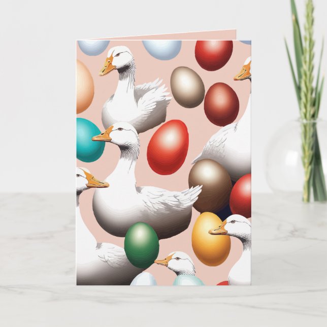 Six Geese Laying Cut Out Holiday Card (Front)
