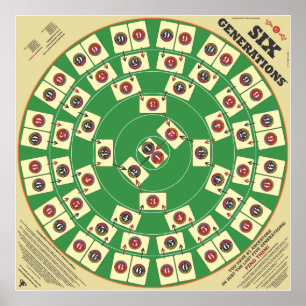 Six Generations Card Game 32" x 32" Playing Board Poster