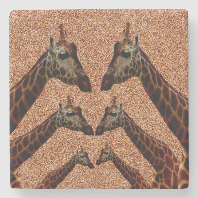 Six Giraffes,  Stone Coaster (Front)