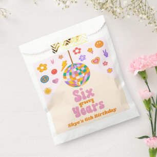 Six Groovy Years Disco Ball 6th Birthday Party Favour Bag