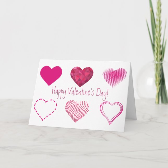 Six Hearts Valentine's Day Card   (Front)