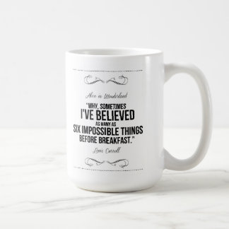 "Six impossible things" Alice in Wonderland Mug