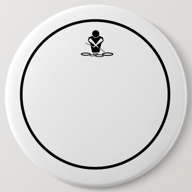 Six Inch Spock Drum Pin-Stripe Head 6 Inch Round Button (Front)