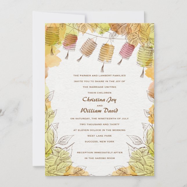 Six invitations de lanternes (Devant)