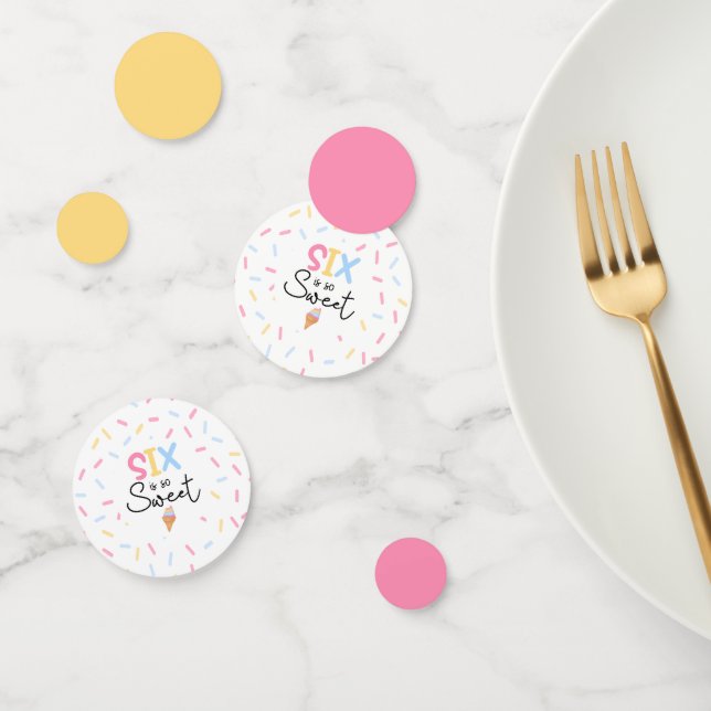 Six Is So Sweet Ice Cream 6th Birthday Party Confetti (Group)