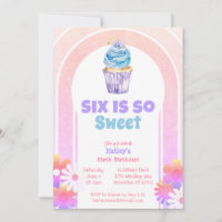 Six is So Sweet Rainbow Cupcake Sixth Birthday