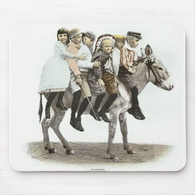 Six Kids On A Burro Mouse Pad (Front)