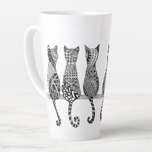 Six Kitties on a Branch Latte Mug