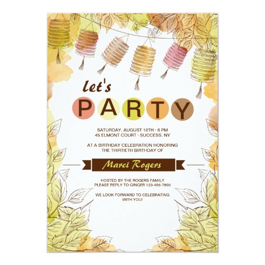 Six Lanterns Invitation