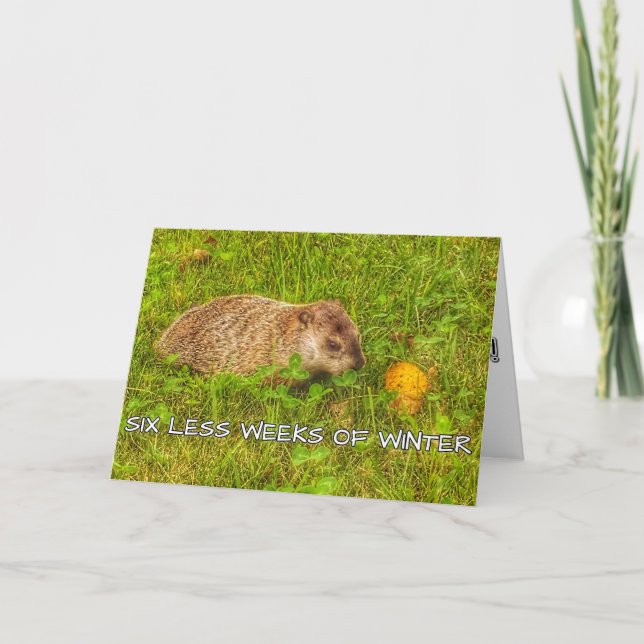 Six less weeks of winter greeting card (Front)