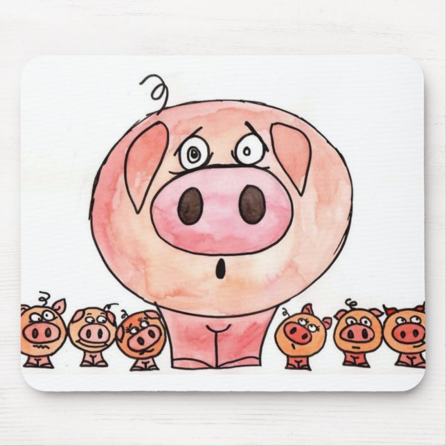 Six little pigs mouse pad (Front)