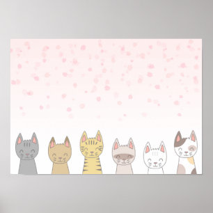 Six lovable cats. poster