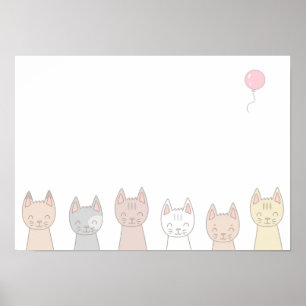 Six lovable cats. poster